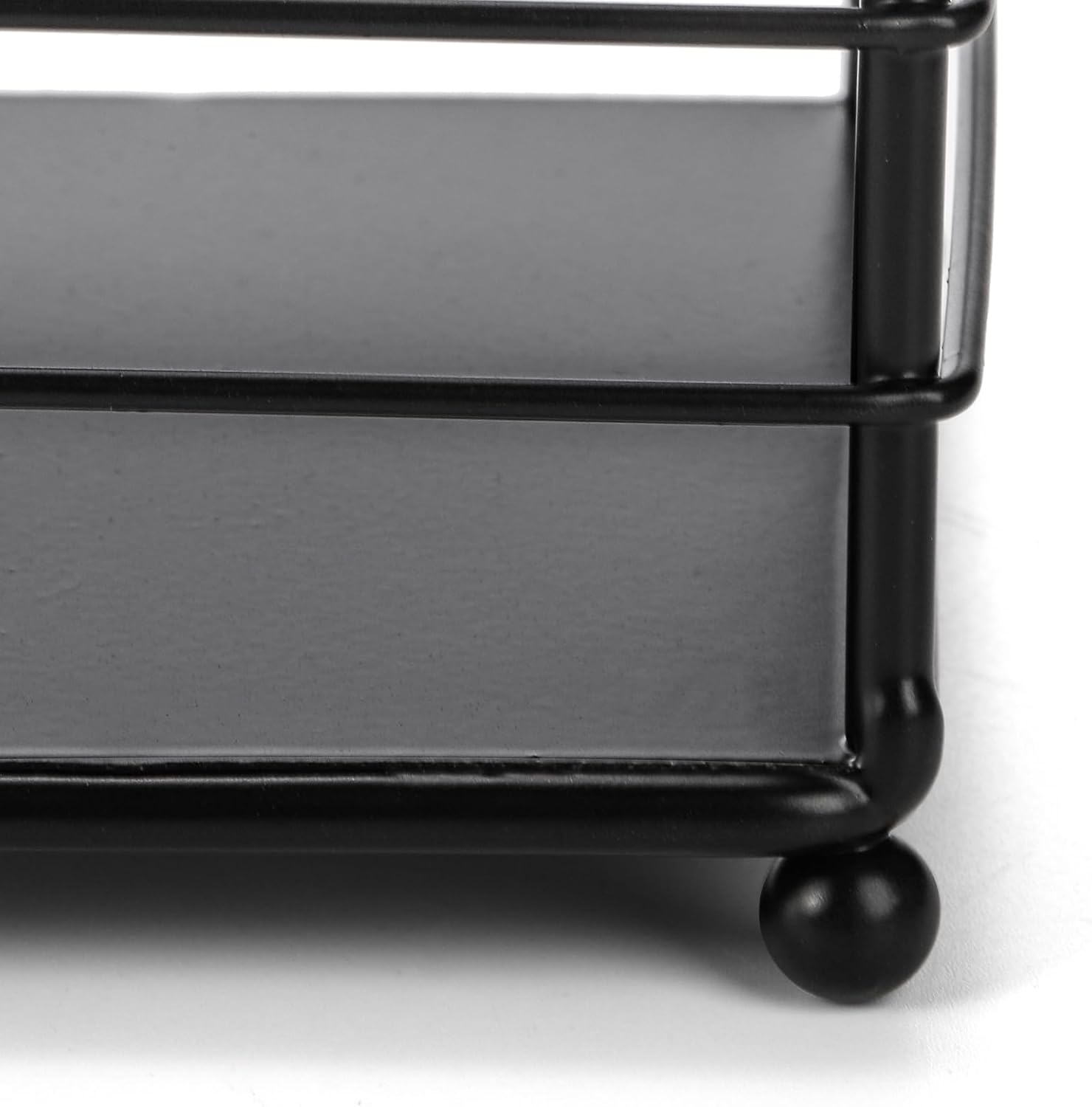 Metal Magazine Rack, Newspaper Book Tablet Storage Basket, File Holder Mail Organizer Bin with Handles, Iron Wire Black Folder Stand Holder for Home Office Bathroom Bedroom Den Living Room