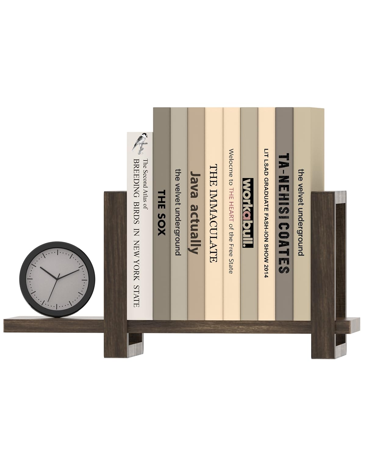 100% Solid Wood Adjustable Desktop Bookshelf, Retro Tabletop Bookshelf, Desk Shelf for Living Room, Home, Office, Perfect for Magazine, Books, Cookbooks, No Tools Required to Assemble, Dark Brown