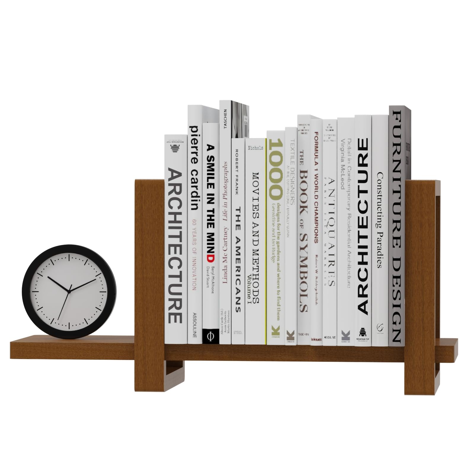 100% Solid Wood Adjustable Desktop Bookshelf, Retro Tabletop Bookshelf, Desk Shelf for Living Room, Home, Office, Perfect for Magazine, Books, Cookbooks, No Tools Required to Assemble, Dark Brown