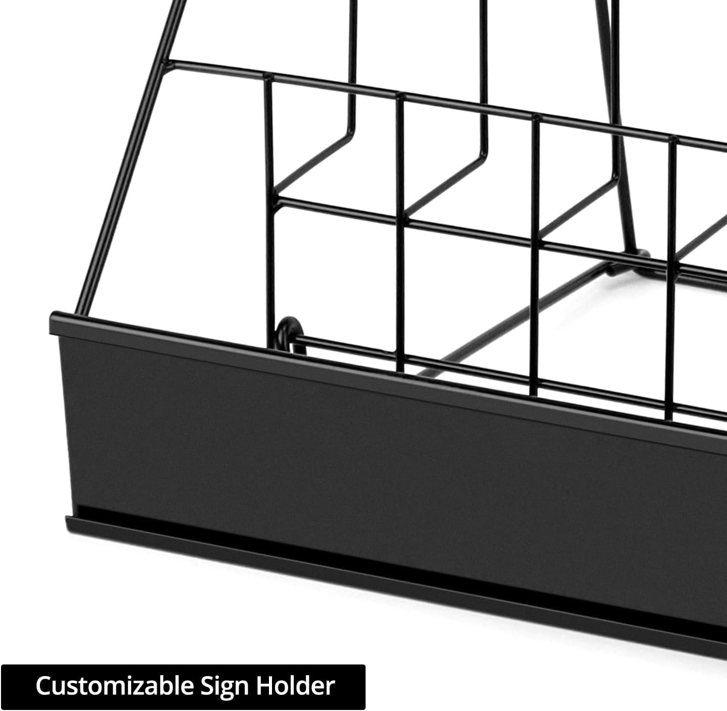 QWORK 4-Tiered Metal Book Display Stand,18.4 x 16.6 x 14.5, Book Signing Wire Rack, Tabletop CD Display Magazine Rack