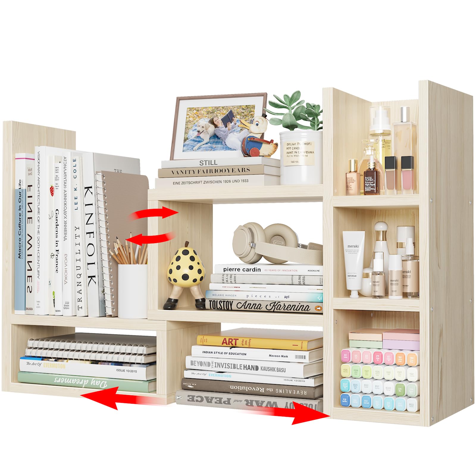 Desk Shelves Desktop Organizer Shlef - Black Office Organization for Top of Desk Organizers and Accessories Corner Bookshelf Table Top Shelving Small Hutch Decorations for Office