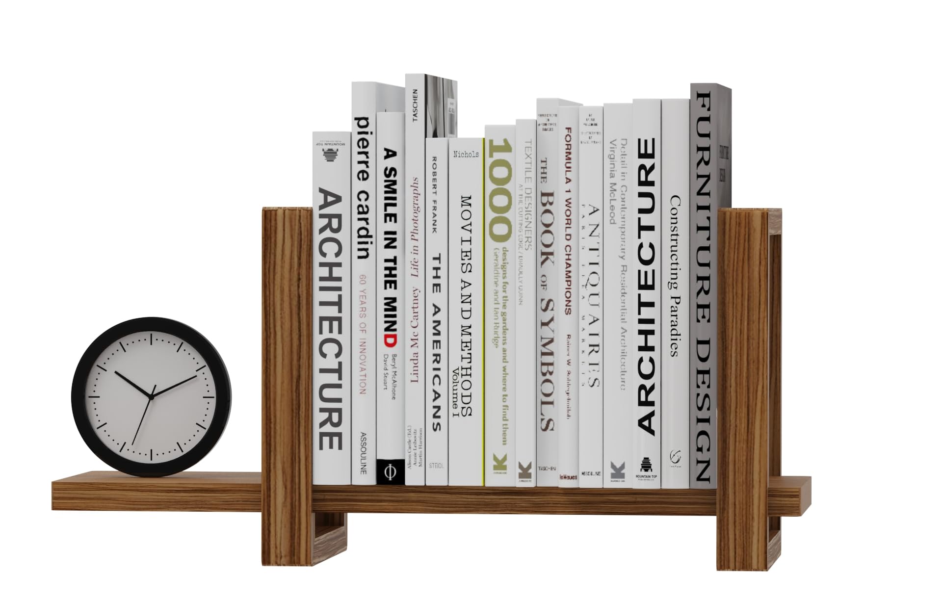 100% Solid Wood Adjustable Desktop Bookshelf, Retro Tabletop Bookshelf, Desk Shelf for Living Room, Home, Office, Perfect for Magazine, Books, Cookbooks, No Tools Required to Assemble, Dark Brown