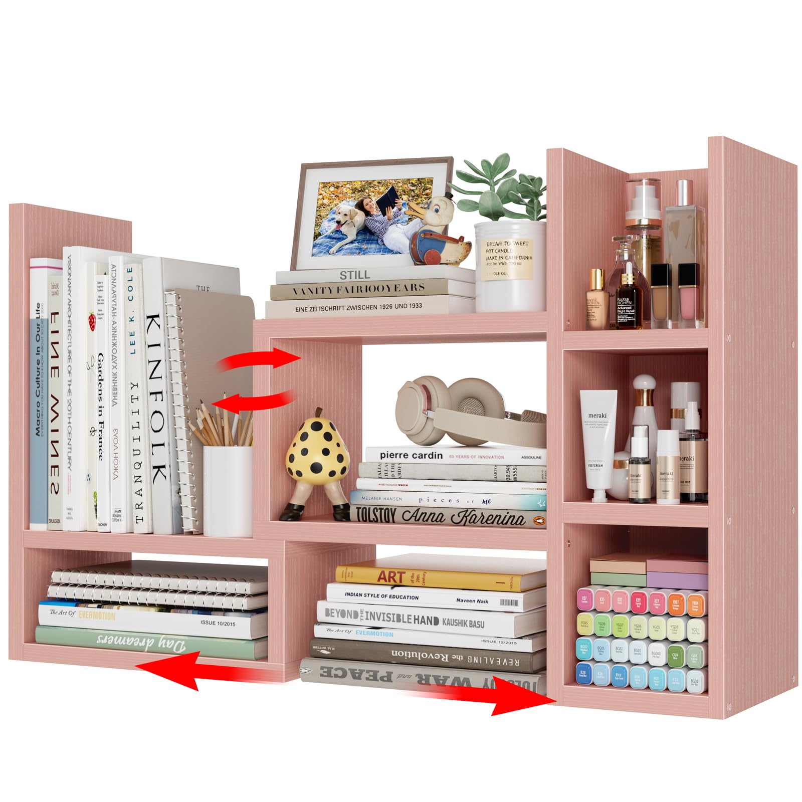 Desk Shelves Desktop Organizer Shlef - Black Office Organization for Top of Desk Organizers and Accessories Corner Bookshelf Table Top Shelving Small Hutch Decorations for Office