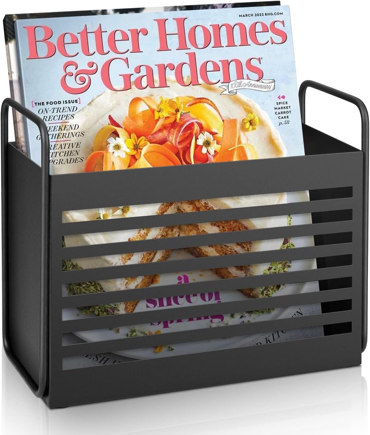 Magazine Rack, Magazine File Holder Mail Organizer Folder Organizer Bin for Magazines, Books, Newspapers, Tablets in Home, Office, Black