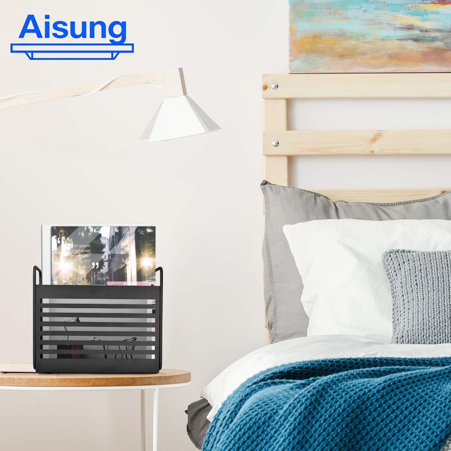 Magazine Rack, Magazine File Holder Mail Organizer Folder Organizer Bin for Magazines, Books, Newspapers, Tablets in Home, Office, Black